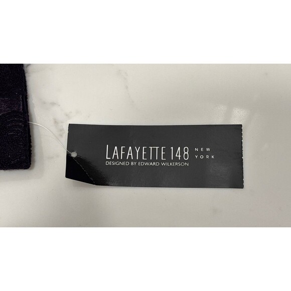 Lafayette 148 Jacket Womens Size 14 Purple Jacquard Wool Blend Coat Blazer Blake - Picture 9 of 11